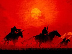 Silhueta dos personagens de Red Dead Redemption 2 a cavalo. (Fonte da imagem: Rockstar)