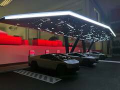 A Tesla está planejando um design futurista para a estação Cyber Canopy Supercharger. (Fonte da imagem: Max de Zegher/X)