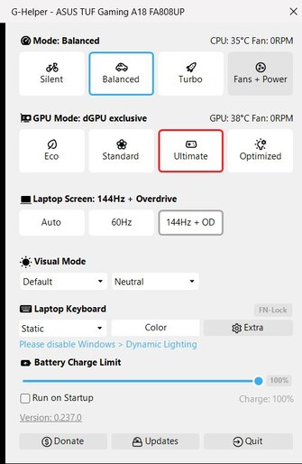Tela principal - extremamente minimalista e fácil de navegar