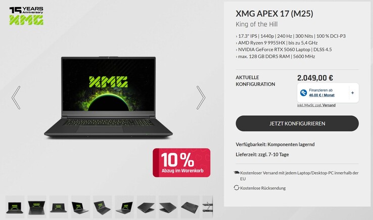 Apex 17 a partir de € 2.049 agora