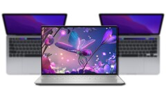 O novo laptop Dell XPS 13 Plus 9320 foi claramente mais rápido do que o antigo Apple MacBook Pro 13. (Fonte da imagem: Dell/Apple - editado)