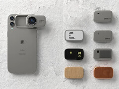 A natureza &quot;contida&quot; desse design aborda as limitações técnicas dos telefones modulares. Na foto: o telefone conceito. (Fonte da imagem: Mechanical Pixel)