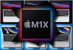 Espera-se que o M1X Apple Silicon traga ganhos significativos de desempenho para os computadores portáteis MacBook Pro da próxima geração. (Fonte da imagem: Apple/Intel - editado)