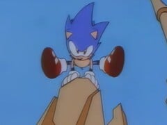 Uma renderização em escala de IA da abertura do Sonic CD
