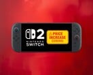 Nintendo Switch 2 exibindo aviso de aumento de preço