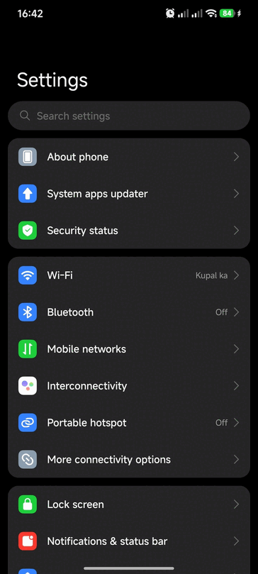 Aplicativo Settings atualizado (Fonte da imagem: u/Square-Opportunity48 via Reddit)