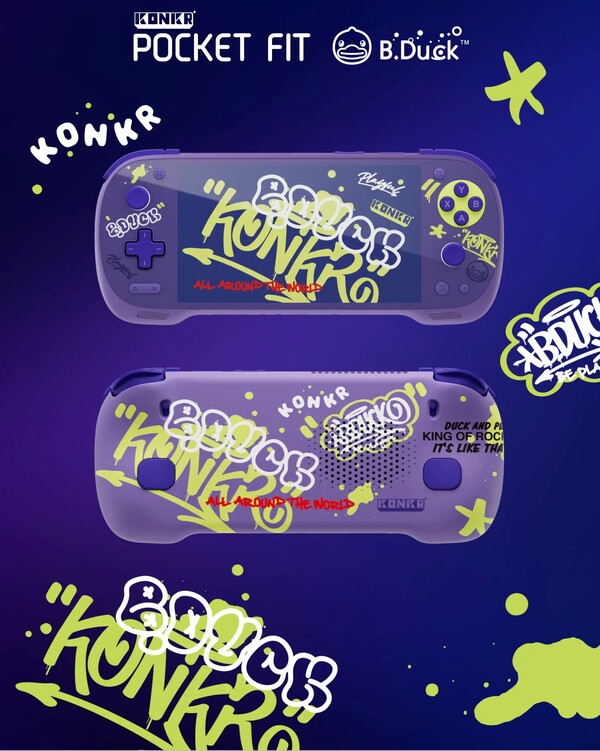 A edição Konkr Pocket Fit Elite B.Duck troca o amarelo pelo roxo. (Fonte da imagem: Ayaneo)