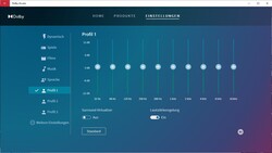 O aplicativo Dolby Access oferece muitas opções de configuração