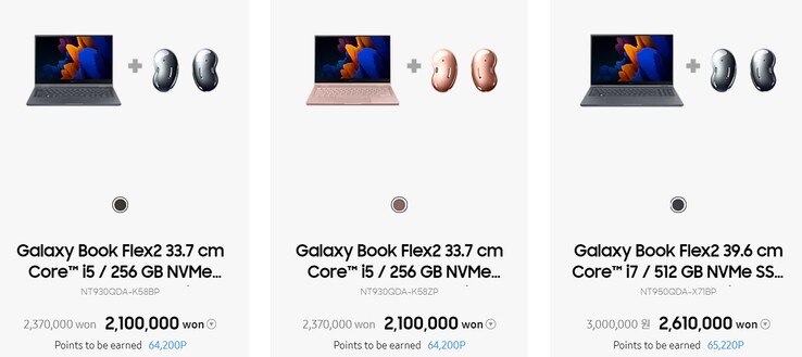 Opções e ofertas do pacote Flex2. (Fonte da imagem: Samsung South Korea)