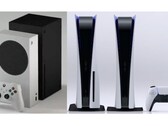Os consoles Xbox de próxima geração e os consoles PS5 apresentam componentes AMD personalizados. (Fonte de imagem: Microsoft/Sony - editado)