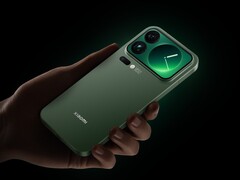 Xiaomi 17 Pro Max em verde na foto.