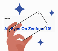 Uma maquete que a ASUS está usando para anunciar seu concorrente Zenfone 10. (Fonte da imagem: ASUS)