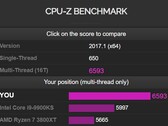 AMD Ryzen 7 5800X Zen 3 CPU-Z benchmark (Fonte: CPU-Z)
