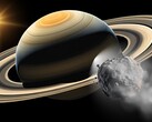 Uma ilustração mostra um asteroide troiano seguindo Saturno. (Fonte da imagem: Robert Lea - Canva)