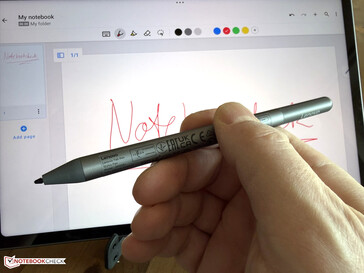 A caneta stylus incluída