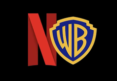 Uma fusão com a WB HBO Max tornaria a Netflix a principal plataforma de streaming. Logotipos da Netflix e da WB na foto. (Fonte da imagem: @actionecomics on X)