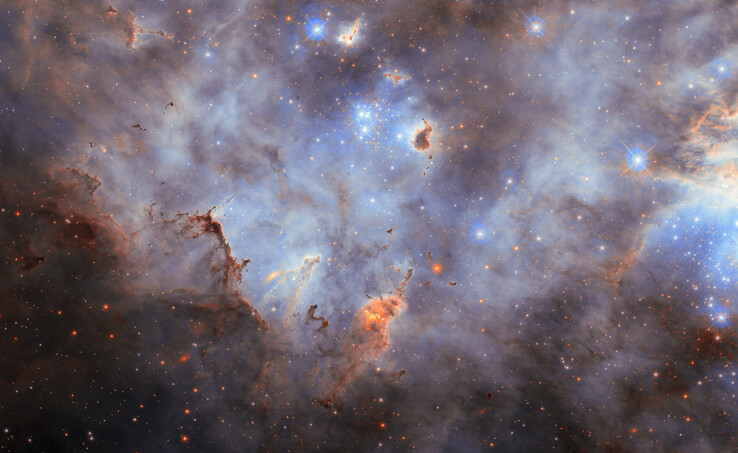 Imagem do N11 e capturada pelo Webb (Fonte da imagem: ESA/Hubble, NASA, C. Murray e J. Maíz Apellániz)