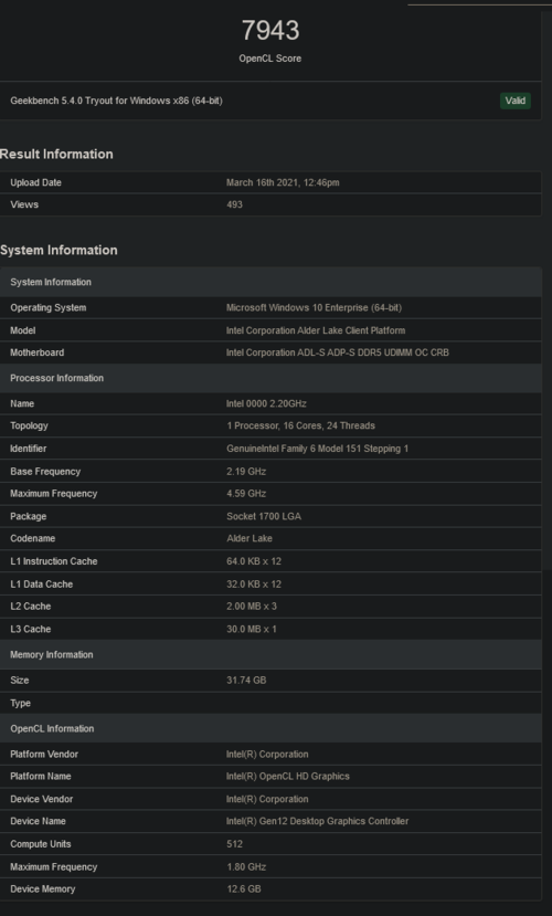 (Fonte de imagem: Geekbench)