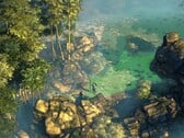Uma imagem que mostra dois personagens em Shadow Tactics: Blades of the Shogun.