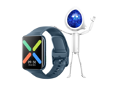 O "OPPO Watch 2" com uma mascote Ambiq. (Fonte: Ambiq)