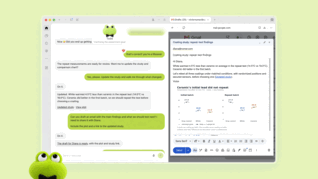 A Dot analisa novos dados de teste, atualiza uma análise e prepara um rascunho de e-mail com os resultados para aprovação humana.