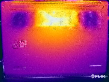 Teste de estresse: temperaturas da superfície (parte inferior)