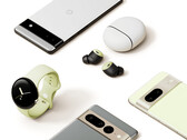 O Relógio Pixel ao lado do Pixel 6a, Pixel Buds Pro e a série Pixel 7. (Fonte da imagem: Google)