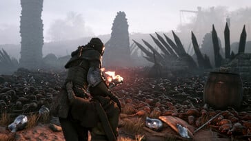 Uma imagem mostrando um enxame de ratos em *A Plague Tale: Innocence*.