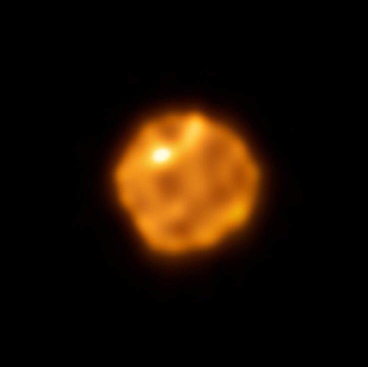 A imagem captada pelo ALMA mostrando Betelgeuse.
