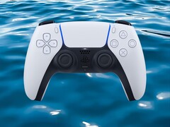 Controle DualSense do PS5 mostrado submerso na água (Fonte da imagem: Sony PlayStation com edições)