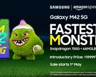 O Galaxy M42 5G é agora oficial. (Fonte: Amazon.in)