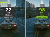 NVIDIA DLSS 3 ligado e desligado em Cyberpunk 2077 (Fonte: Wccftech)