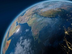 Uma ilustração mostrando a Terra.