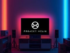 Console Xbox do Projeto Helix em exibição na sala de estar