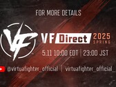 Os fãs de todo o mundo podem assistir ou fazer mirror streaming da transmissão do VF Direct (Fonte da imagem: SEGA via X)