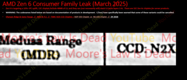 Nó de processo AMD Medusa Range (fonte da imagem: Moore's Law is Dead no YouTube)