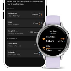 O Health Status usa uma faixa de medição obtida anteriormente para uma classificação rápida. (Imagem simbólica, fonte da imagem: Garmin)