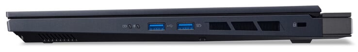 Lado direito: 2x USB 3.2 Gen 2 (USB-A), slot para uma trava Kensington