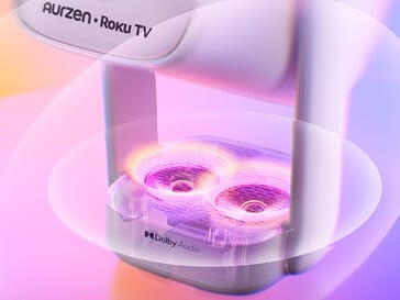 O projetor Aurzen Eazze D1R Air vem com dois alto-falantes Dolby Audio de 5 W.