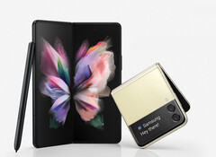 Os sites Galaxy Z Fold4 e Galaxy Z Flip4 serão parecidos com seus predecessores, fotografados. (Fonte da imagem: Samsung)