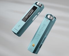 O MP3 player portátil de áudio de alta resolução Fiio Snowsky Echo está disponível na cor azul-celeste.