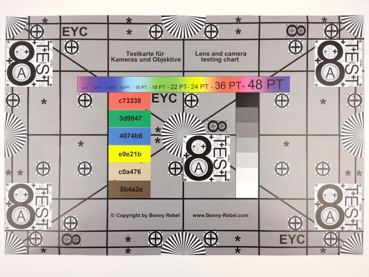 Test chart @ 2,500 lux (40 MP)