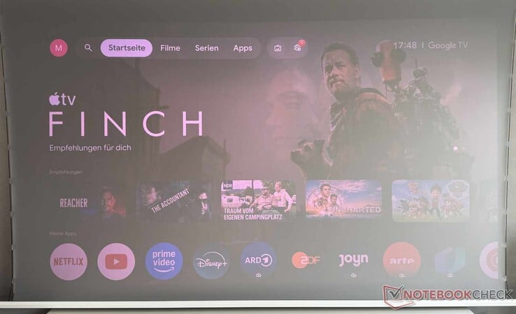 Interface do Google TV (à luz do dia)