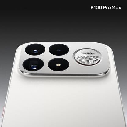 O K100 Pro Max na cor “Branco Dourado”