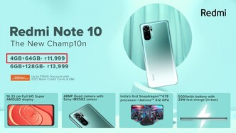 Redmi Note 10 preço de lançamento. (Fonte da imagem: Xiaomi)