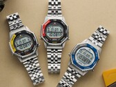 Da esquerda para a direita: Seiko SMGG17 (amarelo/preto), SMGG19 (vermelho/preto) e SMGG21 (azul/prata).