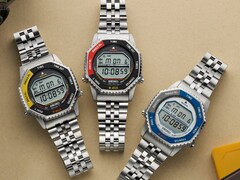 Da esquerda para a direita: Seiko SMGG17 (amarelo/preto), SMGG19 (vermelho/preto) e SMGG21 (azul/prata).