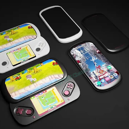 Imagens conceituais apontam que o Anbernic Slide também pode ser usado como um smartphone. (Fonte da imagem: via Nittrx)