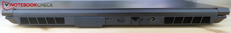 Atrás: Porta de alimentação, LAN, HDMI 2.1, USB-C 3.2 Gen2×1 (DisplayPort 1.4a, G-SYNC), conexão OASIS