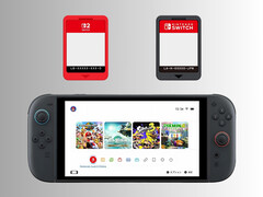 Game Card e Game-Key Card mostrados acima do Nintendo Switch 2 (Fonte da imagem: Nintendo of America com edições)